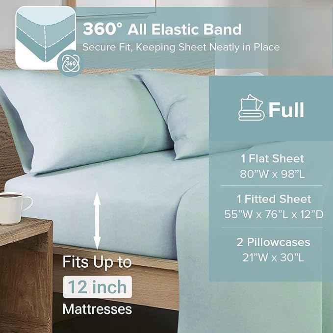Flannel Bed Sheet Set - Full - 4 Piece