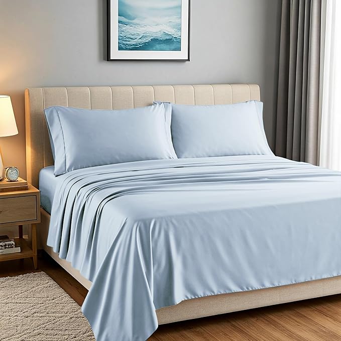 Linen Bed Sheet Set - Queen - 19 in Deep Pocket - 4 Piece