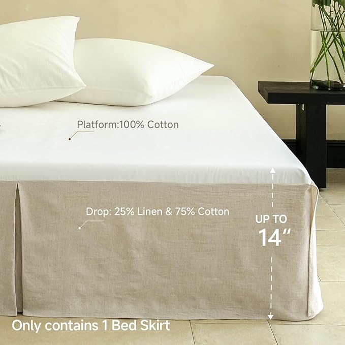 Linen Bed Skirt - Queen - 14 in Drop