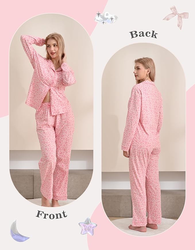 Women's 100% Cotton Pajama Set - Long Sleeve
