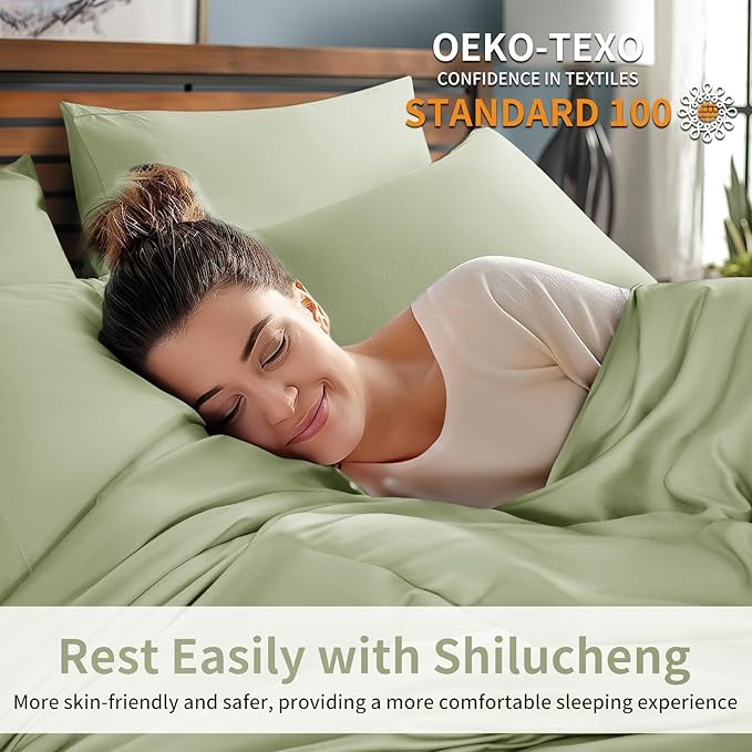 Bamboo Cooling Bed Sheet Set - California King - 6 Piece