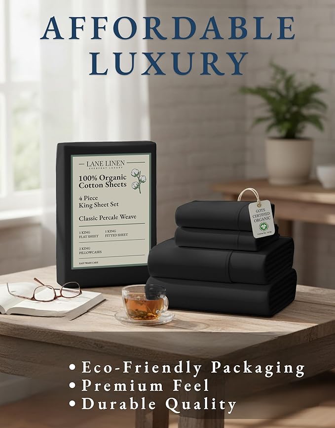 Linen Bed Sheet Set - King - 4 Piece