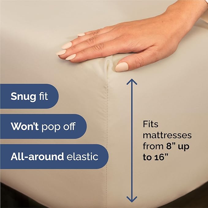 Cooling Bed Sheet Set - Split King - 16 in Deep Pocket - 7 Piece