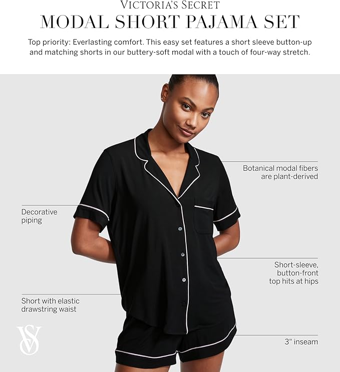 Women's Shorts Pajama Set - Short Sleeve - 2 Piece