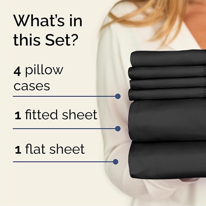 Cooling Bed Sheet Set - King - 16 in Deep Pocket - 6 Piece