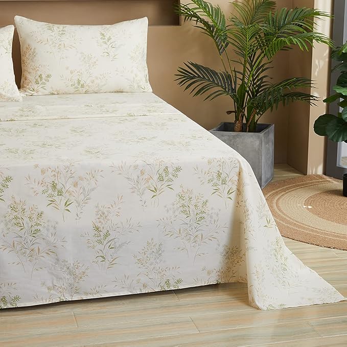 100% Cotton Bed Sheet Set - Twin - 4 Piece