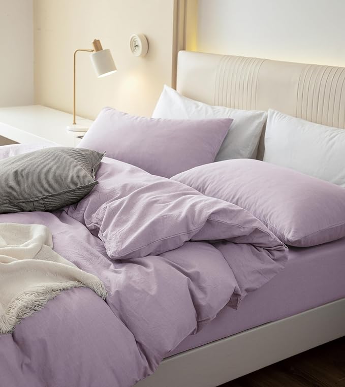Linen Duvet Cover Set - Queen - 98 x 98 in - 3 Piece