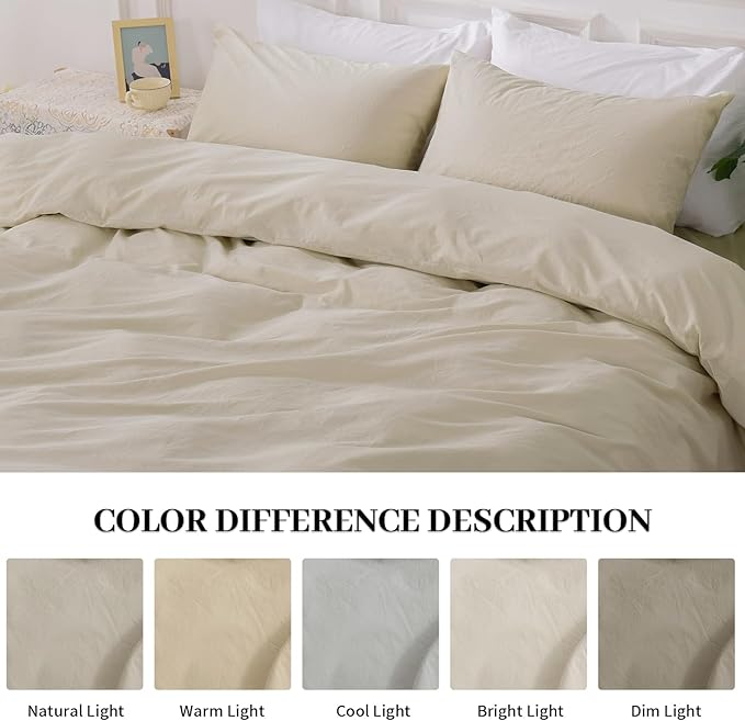 Linen Duvet Cover Set - Queen - 3 Piece