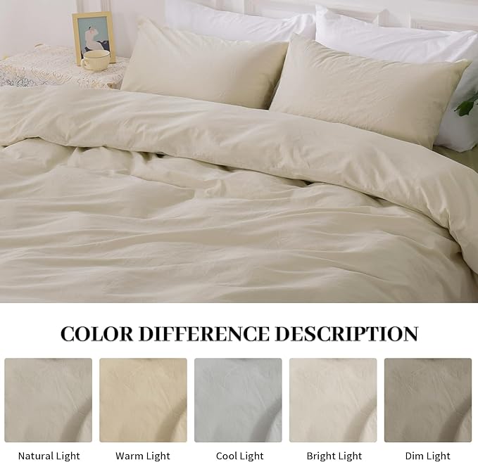 Linen Duvet Cover Set - Queen - 3 Piece