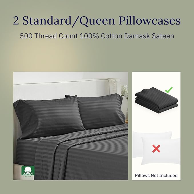 100% Cotton Pillowcase Set - Queen - 2 Piece