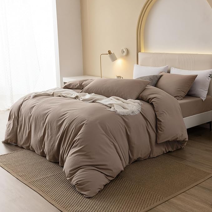 Linen Duvet Cover Set - Queen - 98 x 98 in - 3 Piece
