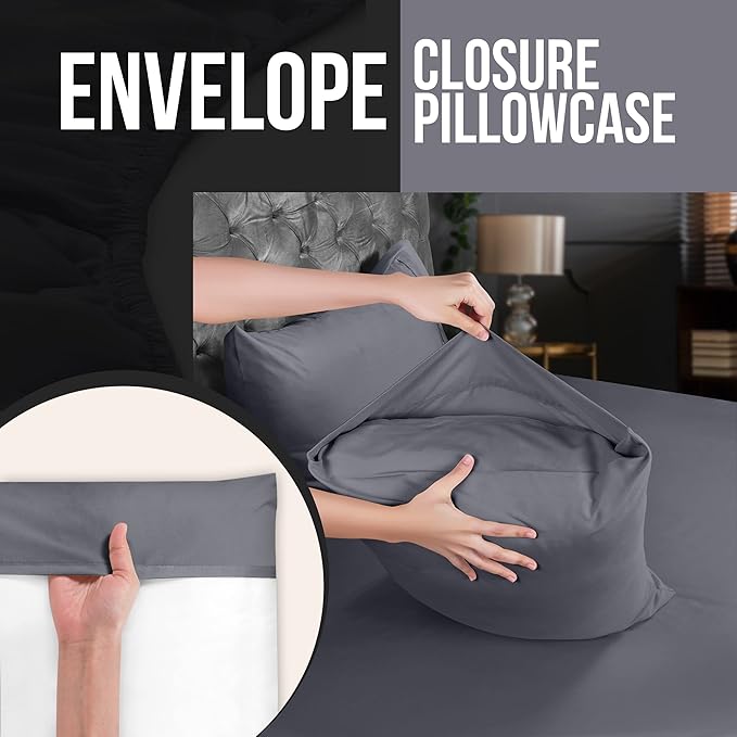 Microfiber Pillowcase Set - King - 20 x 40 in - 4 Pack