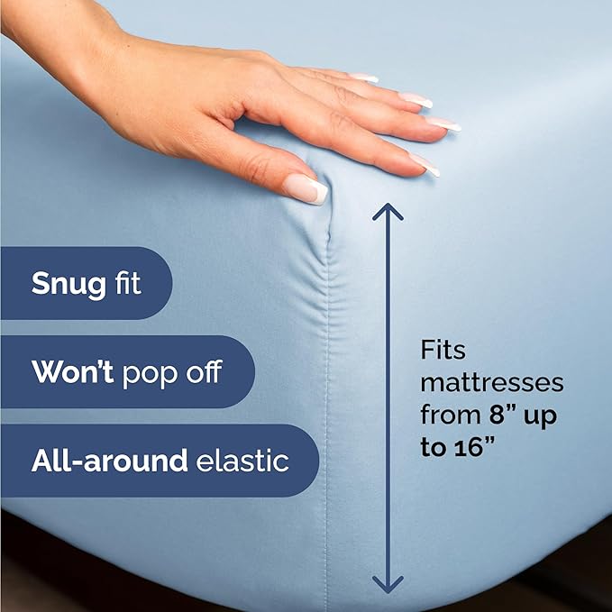Cooling Bed Sheet Set - Twin - 16 in Deep Pocket - 4 Piece
