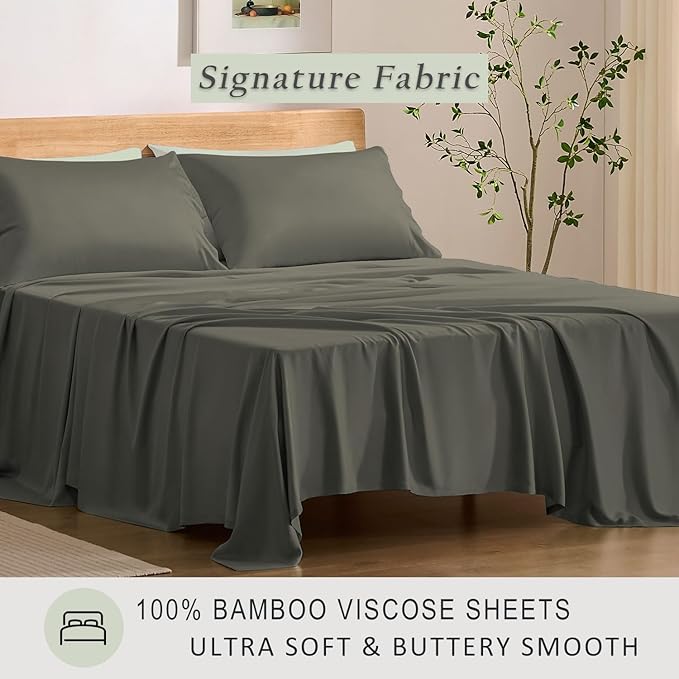 Bamboo Cooling Bed Sheet Set - King - 4 Piece