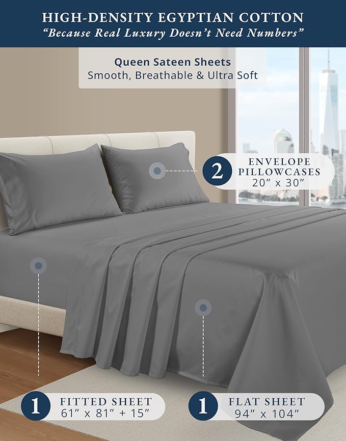 Linen Cooling Bed Sheet Set - Queen