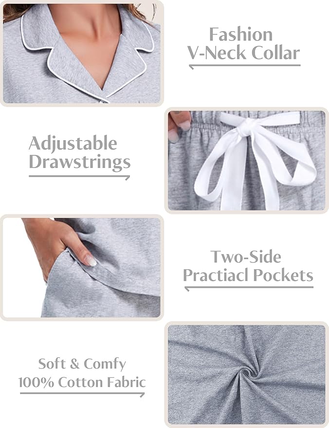 Women's Pajama Set - Short Sleeve - 2 Piece
