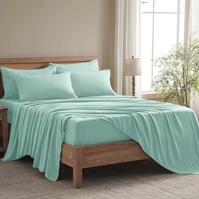 Cooling Bed Sheet Set - Queen - 16 in Deep Pocket - 6 Piece