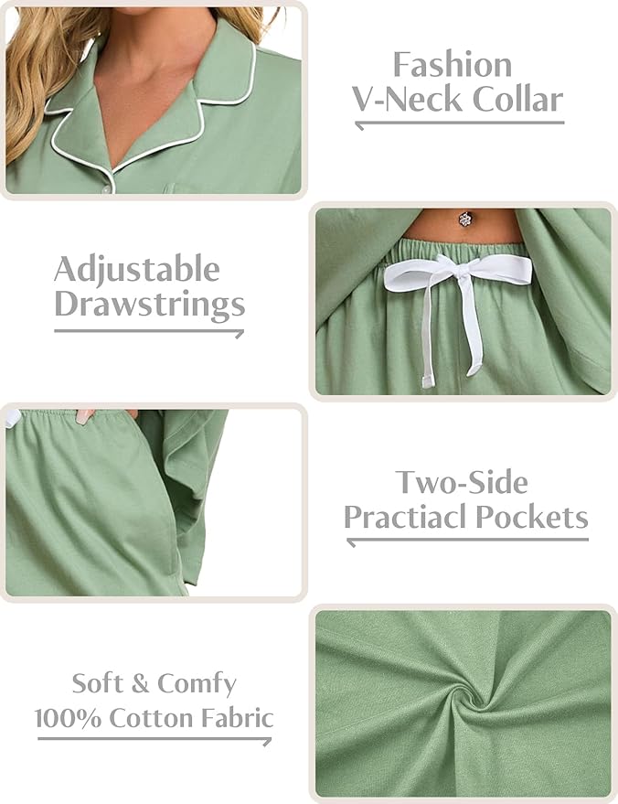 Women's Pajama Set - Short Sleeve - 2 Piece