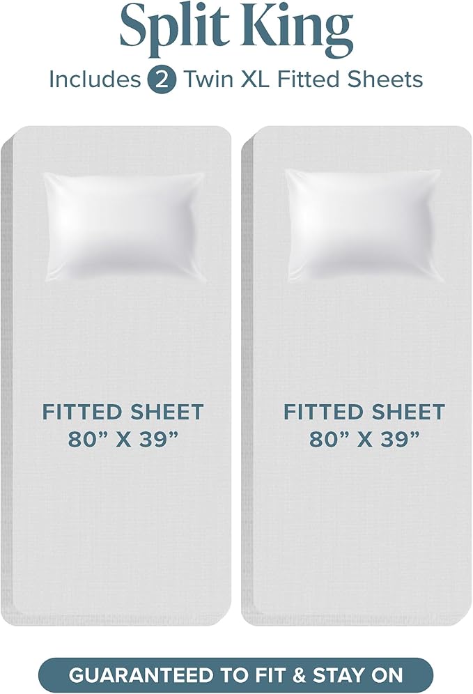 Microfiber Bed Sheet Set - Split King - 5 Piece