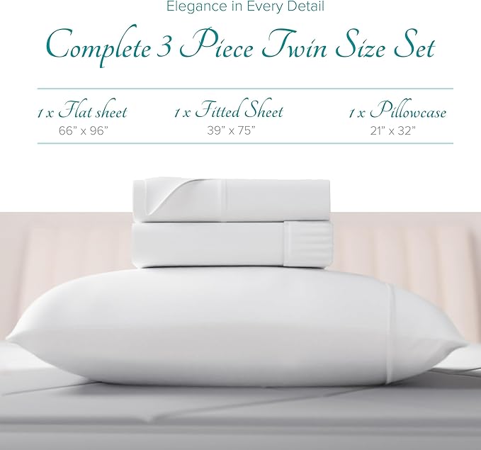 Linen Cooling Bed Sheet Set - Twin - 16 in Deep Pocket - 3 Piece