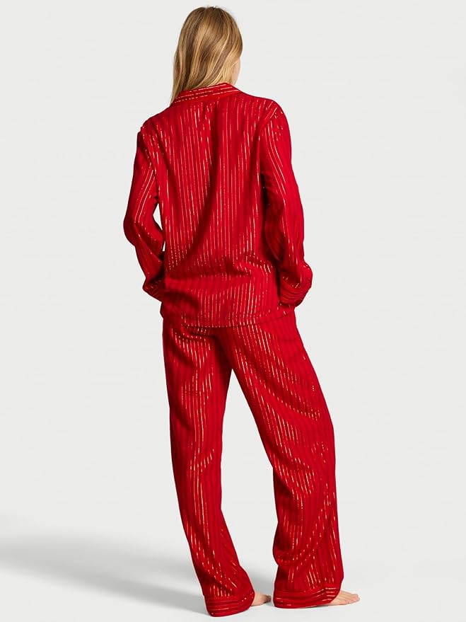 Women's Flannel Pants Pajama Set - Long Sleeve - 2 Piece
