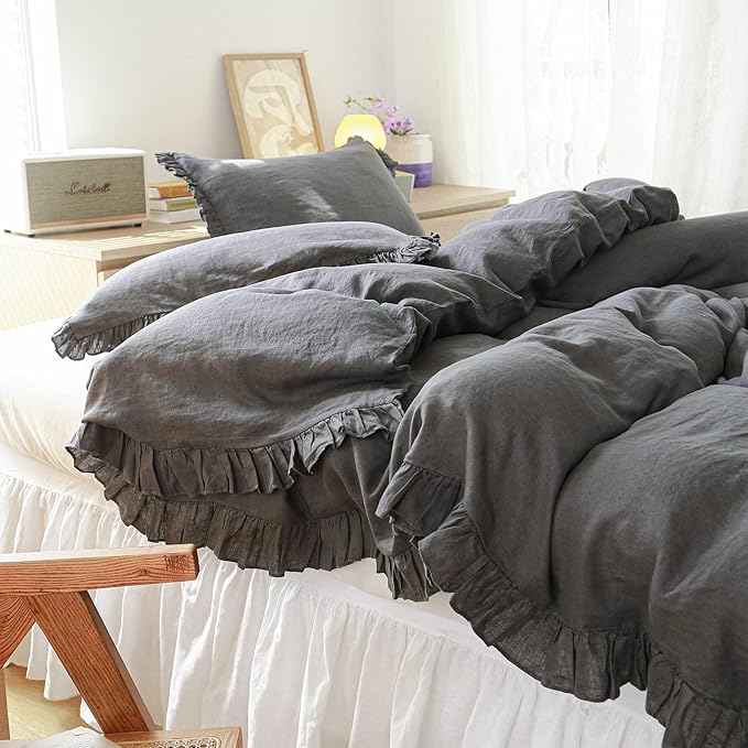 Linen Duvet Cover Set - King - 3 Piece
