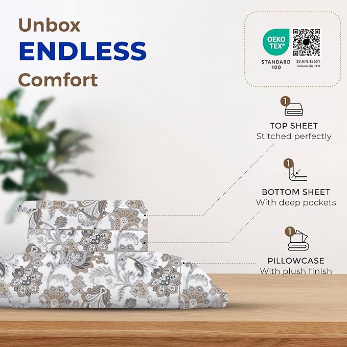 Cooling Bed Sheet Set - Twin - 16 in Deep Pocket - 3 Piece