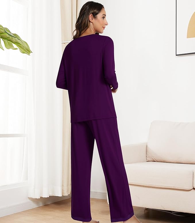 Women's Bamboo Pants Pajama Set - Long Sleeve - 2 Piece