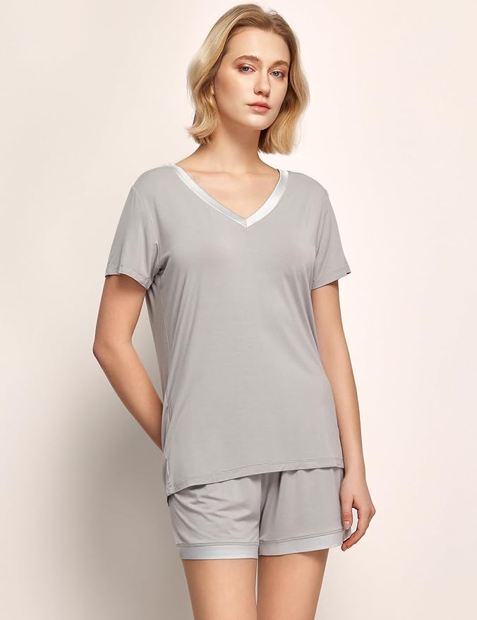 Bamboo Shorts Pajama Set - Short Sleeve - 2 Piece