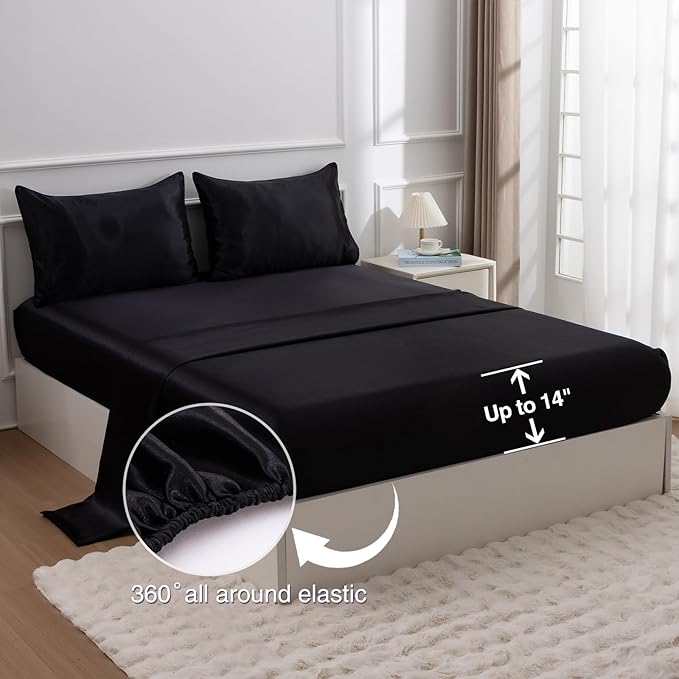 Satin Comforter Set - Queen - 5 Piece
