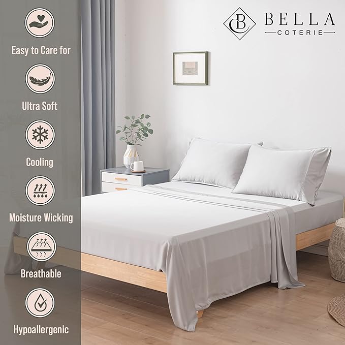 Bamboo Cooling Bed Sheet Set - Twin XL - 18 in Deep Pocket