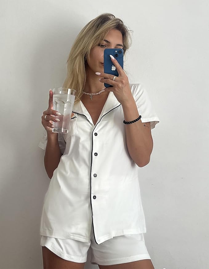 Women's Pajama Set - Short Sleeve - 2 Piece
