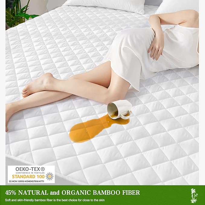 Bamboo Waterproof Mattress Pad - King
