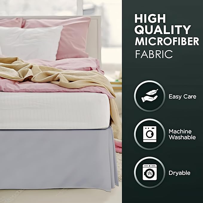 Microfiber Bed Skirt - King - 14 in Drop