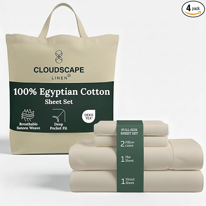 Linen Bed Sheet Set - Full - 4 Piece