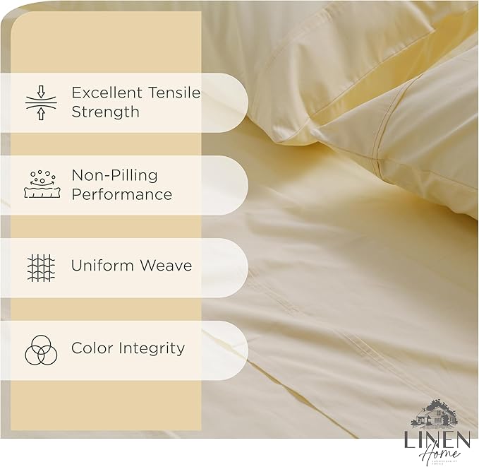 100% Cotton Bed Sheet Set - King - 4 Piece