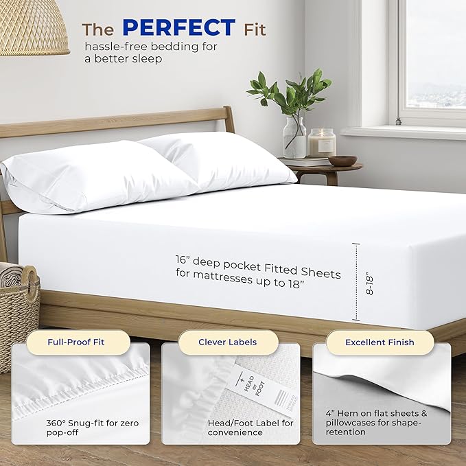 Cooling Bed Sheet Set - Queen - 4 Piece