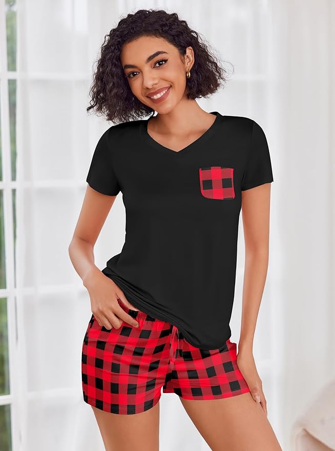 Women's Pajama Set - Short Sleeve - 2 Piece