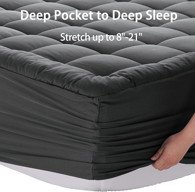 Cooling Mattress Pad - California King - 72 x 84 in - 21 in Deep Pocket