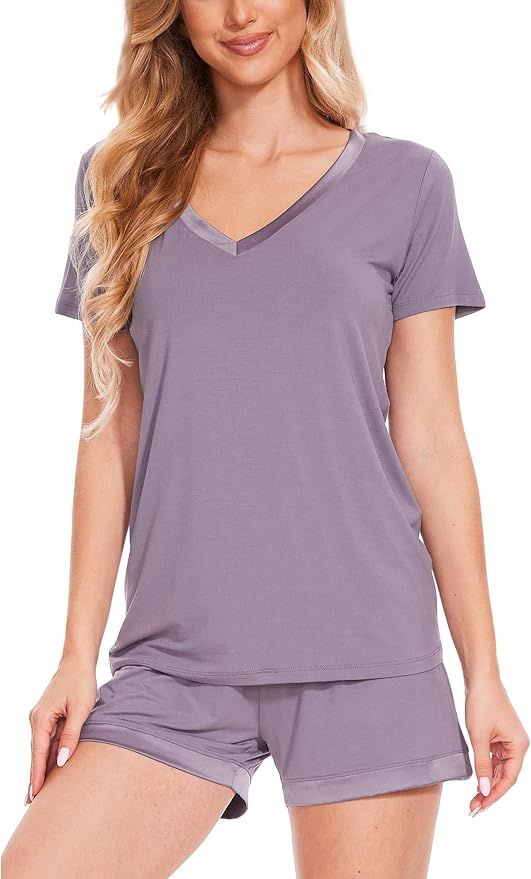 Bamboo Shorts Pajama Set - Short Sleeve - 2 Piece