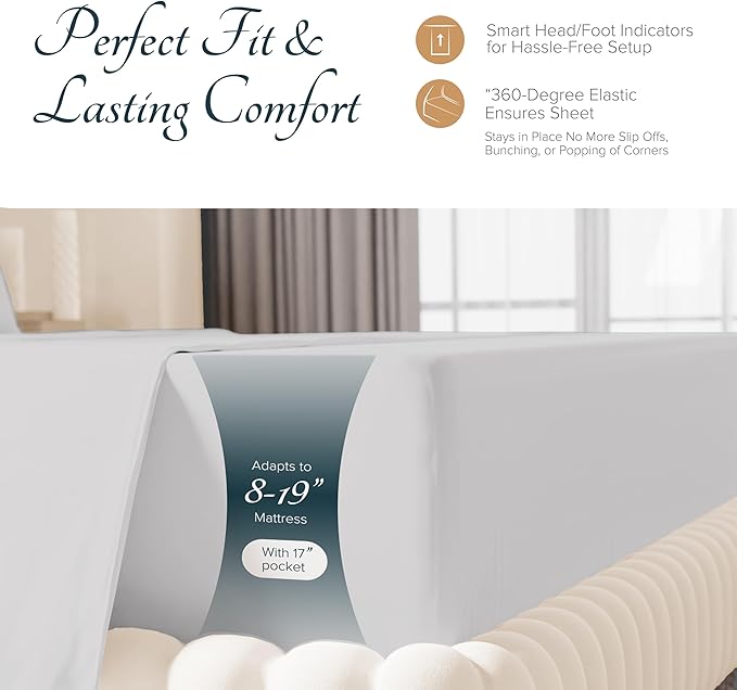 Linen Cooling Bed Sheet Set - King - 17 in Deep Pocket - 4 Piece