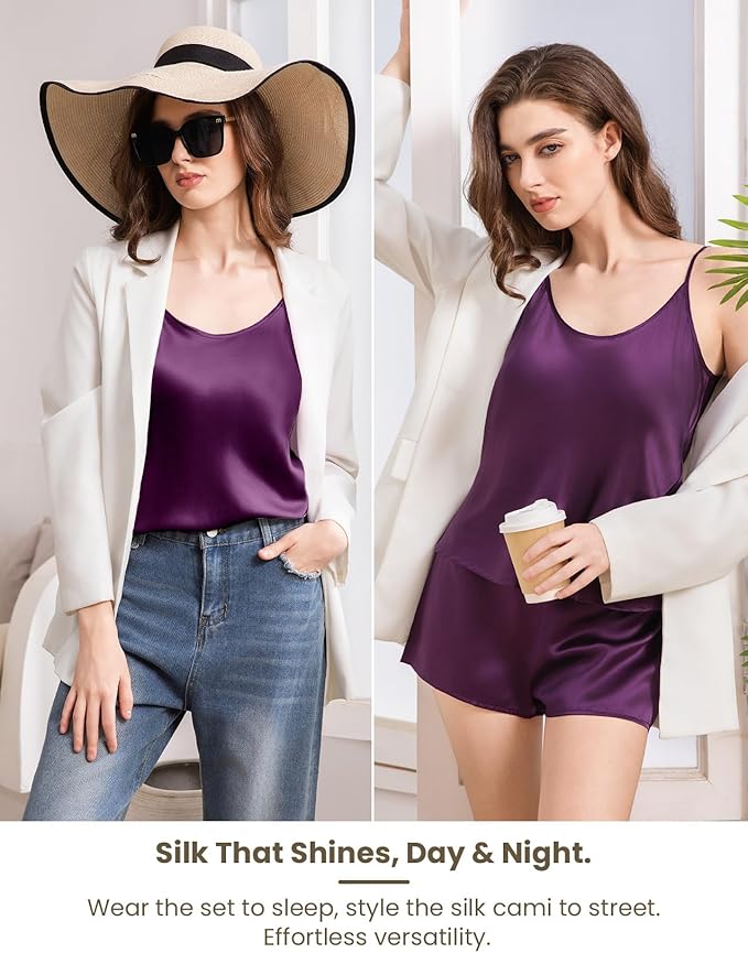 Women's Mulberry Silk Shorts Pajama Set - 2 Piece