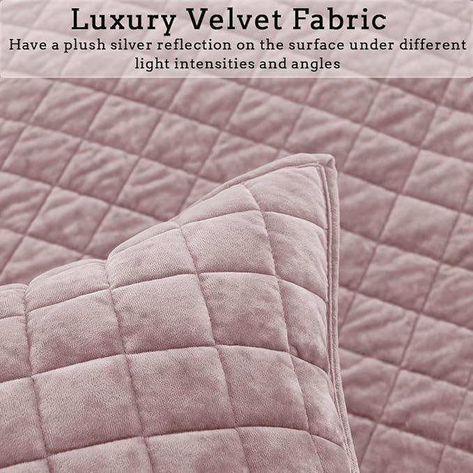 Velvet Quilt Set - California King - 3 Piece