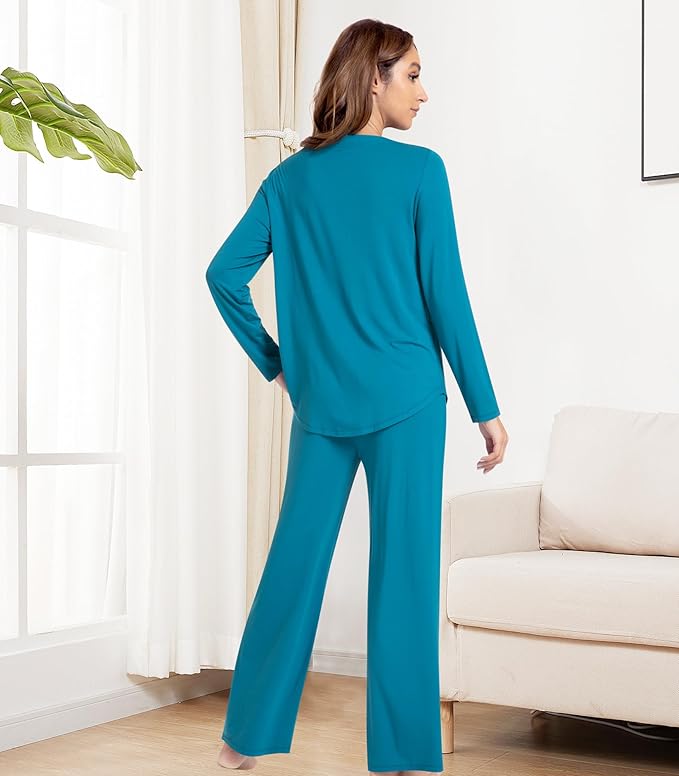 Women's Bamboo Pants Pajama Set - Long Sleeve - 2 Piece
