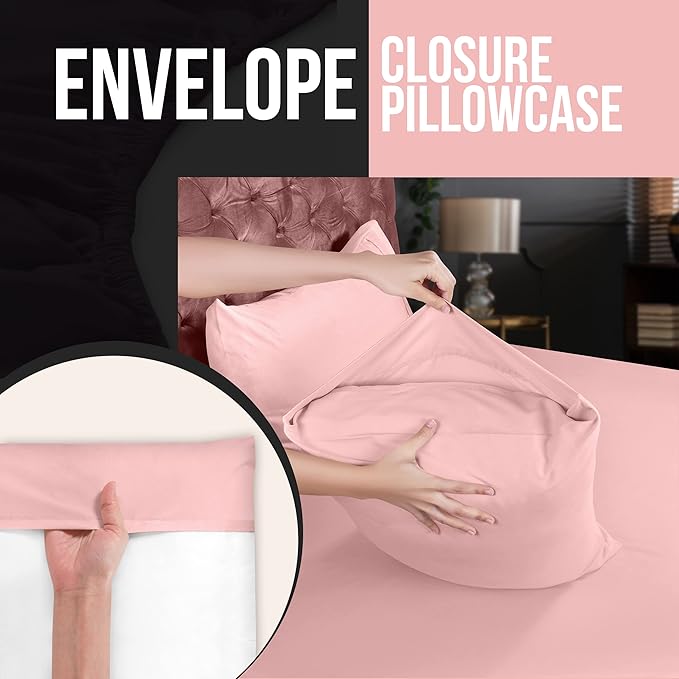 Microfiber Pillowcase Set - King - 20 x 40 in - 4 Pack