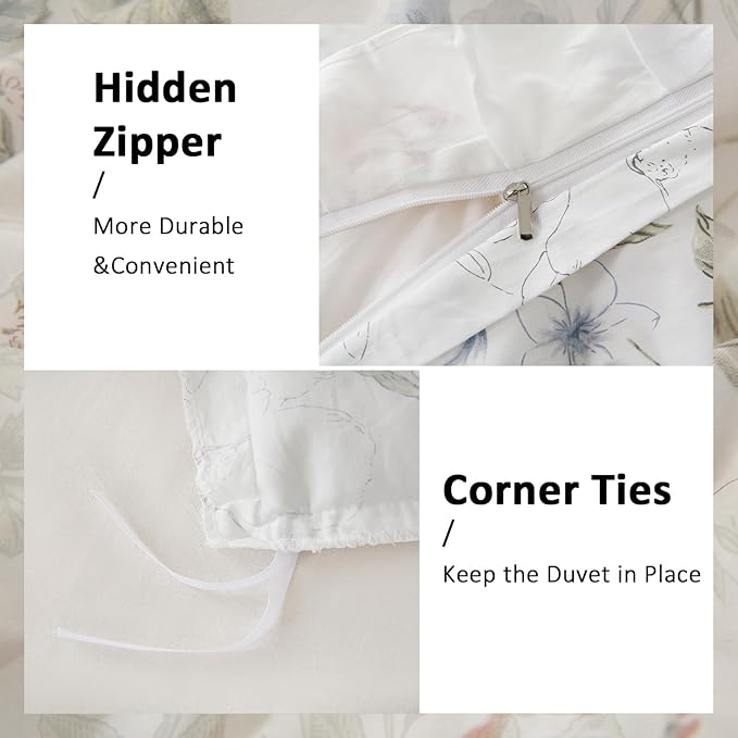 100% Cotton Duvet Cover Set - King - 3 Piece
