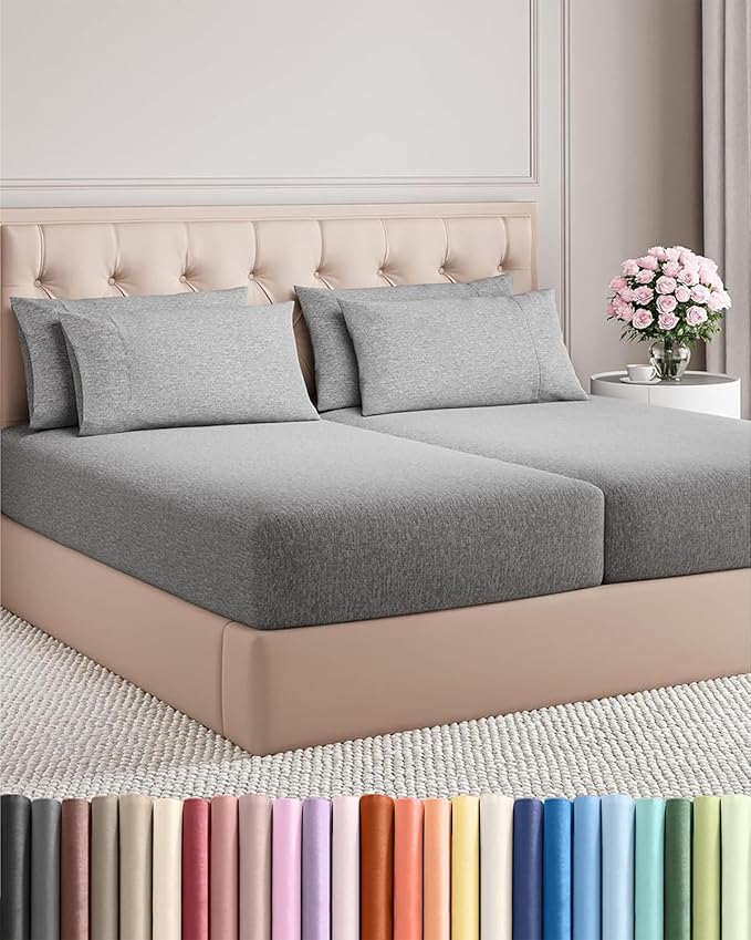 Cooling Bed Sheet Set - Split King - 16 in Deep Pocket - 7 Piece