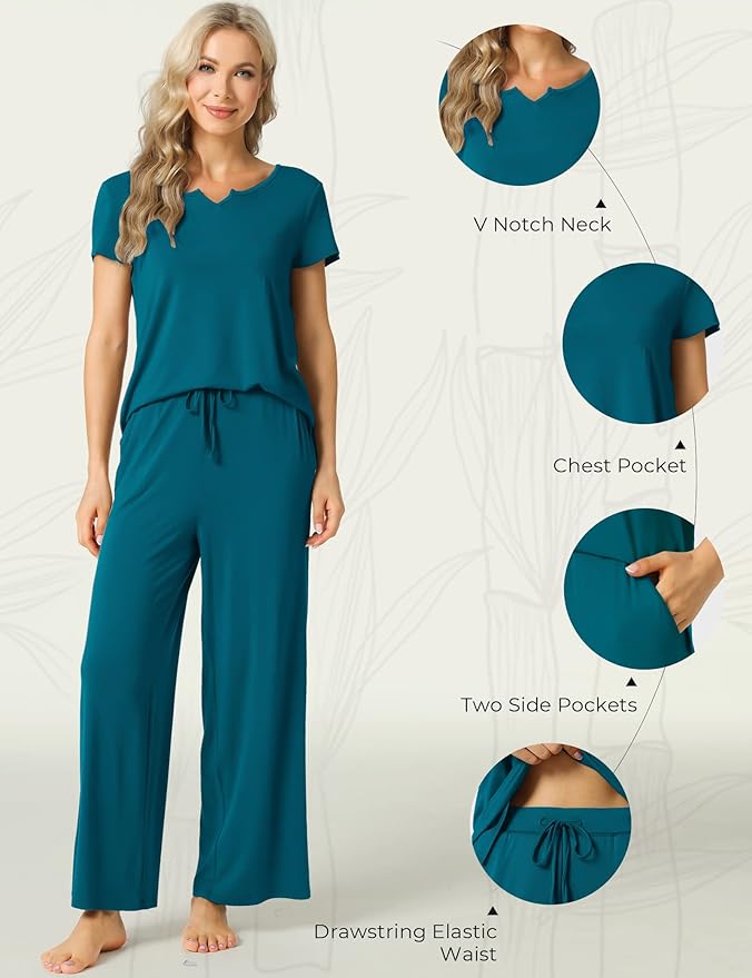 Bamboo Pajama Set - Short Sleeve - 2 Piece