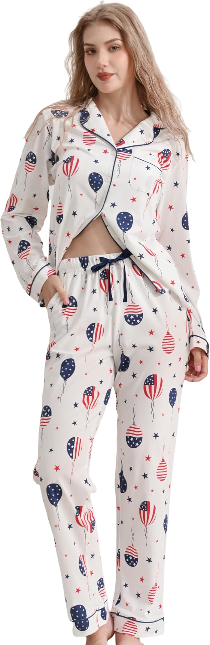 Women's 100% Cotton Pajama Set - Long Sleeve