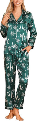 Women's Satin Pajama Set - Long Sleeve - 2 Piece